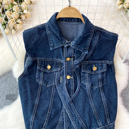 Elise Leroy Femme Frayed Denim Vest