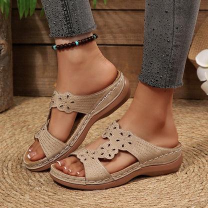 Elise Leroy Rhinestone Wedge Sandals