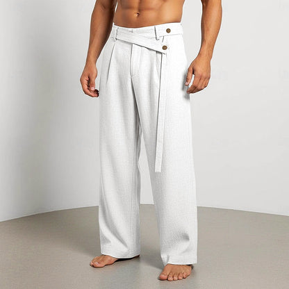 Elliot - Men's Linen Wrap Waist Lounge Pants