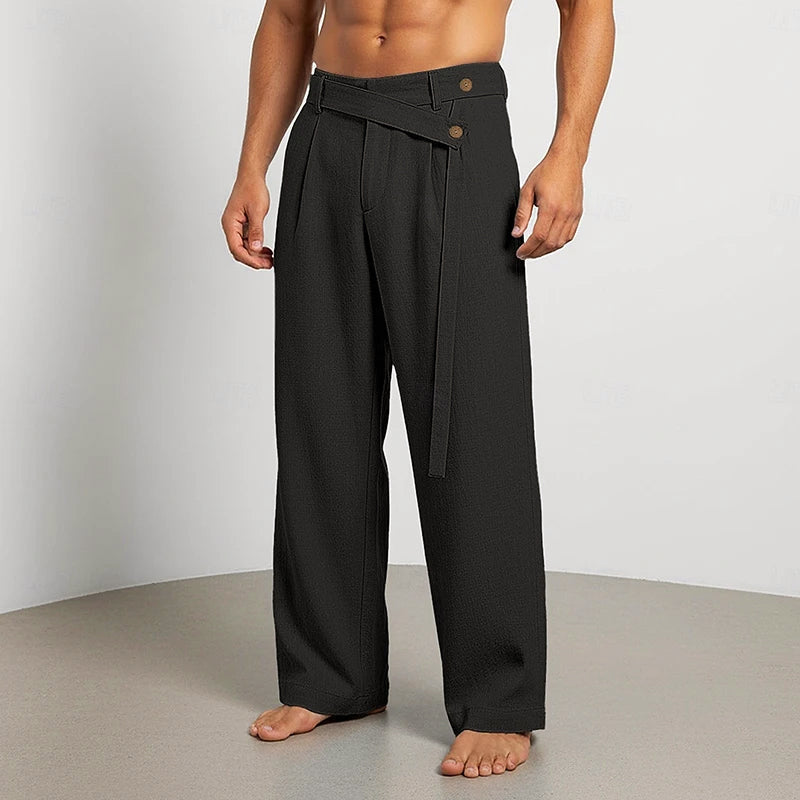 Elliot - Men's Linen Wrap Waist Lounge Pants