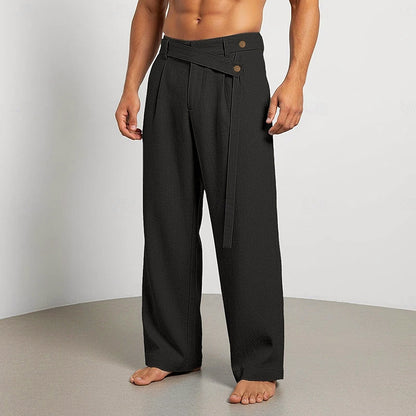 Elliot - Men's Linen Wrap Waist Lounge Pants