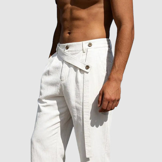 Elliot - Men's Linen Wrap Waist Lounge Pants