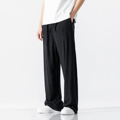 Enzo - Men’s Linen-Blend Relaxed Drawstring Pants