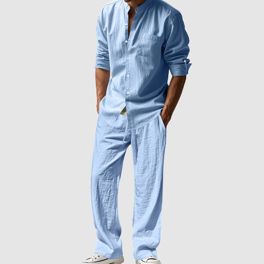 Ethan - Men's Linen Button Up Shirt and Pants Set