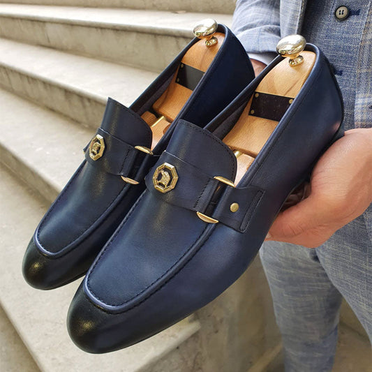 Felix Grant Low Heel Loafers with Metal Detail