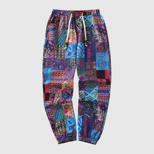 Felix Grant Patchwork Print Drawstring Pants