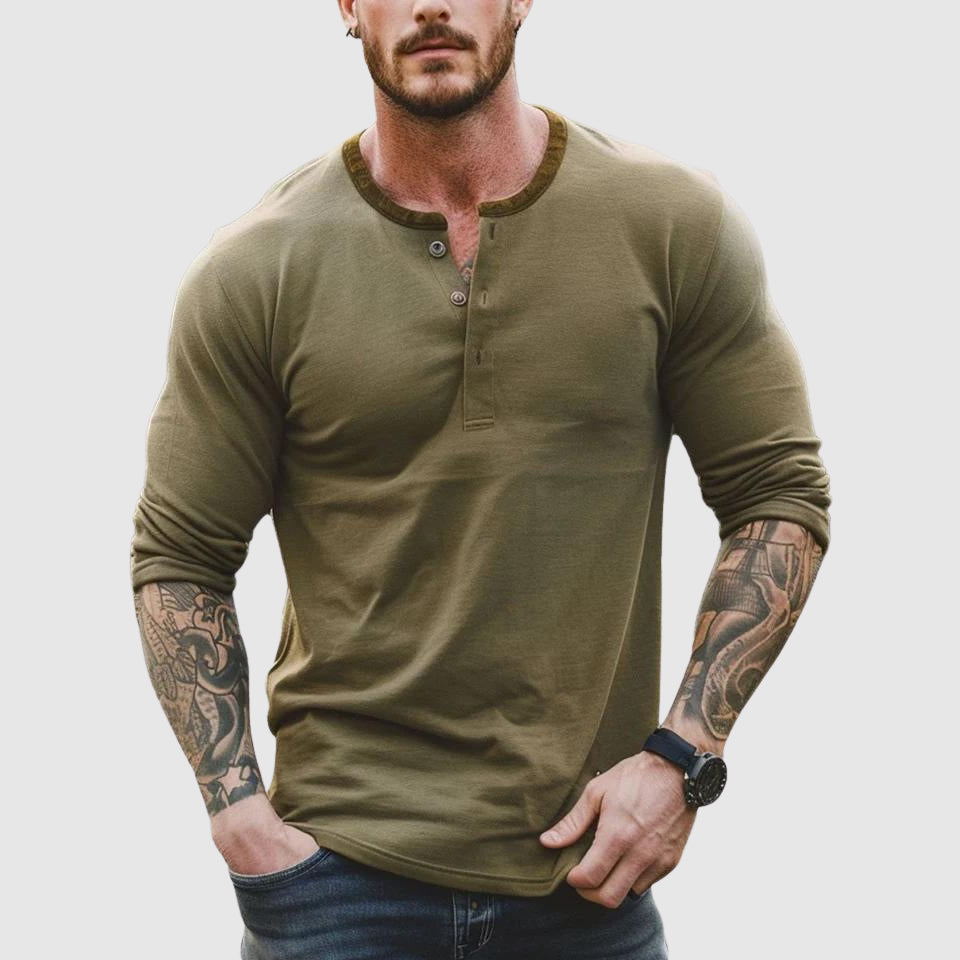 Felix Grant Retro Henley Shirt