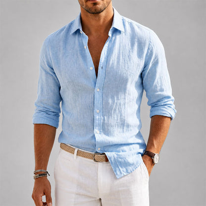 Francis - Men's Lightweight Linen Look Button-Up Shirt