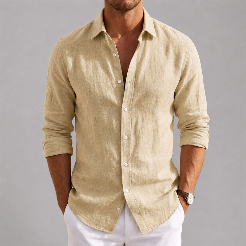 Francis - Men's Lightweight Linen Look Button-Up Shirt