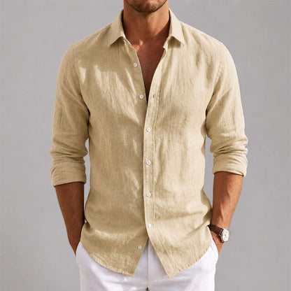 Francis - Men's Lightweight Linen Look Button-Up Shirt
