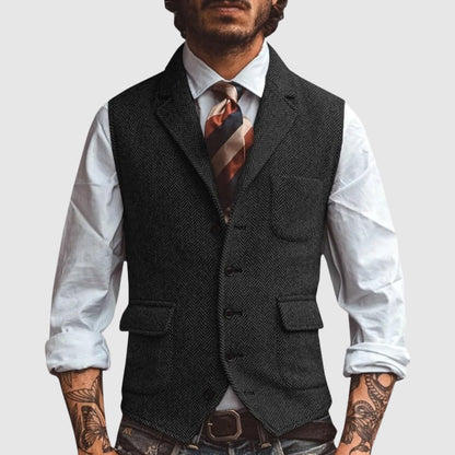 François Blanchet Herringbone Elegance Vest