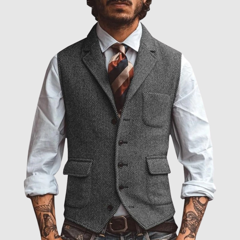 François Blanchet Herringbone Elegance Vest