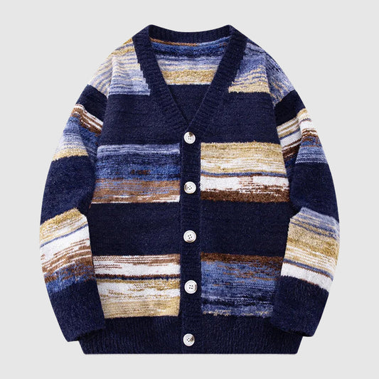 François Blanchet Retro Striped Cardigan