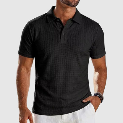 Frank - Men’s Textured Short Sleeve Polo Shirt