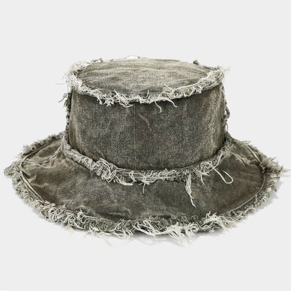 Frayed Denim Bucket Hat