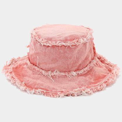 Frayed Denim Bucket Hat