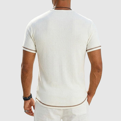 Frederick - Men’s Ribbed Short Sleeve Henley T-Shirt