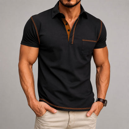 Garrett - Men's Contrast Trim Polo Shirt