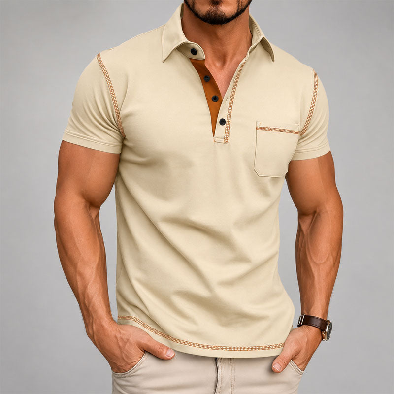 Garrett - Men's Contrast Trim Polo Shirt