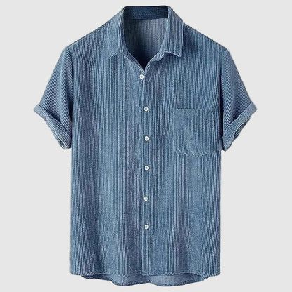 Garrett - Men's Textured Button Down Short Sleeve Shirt