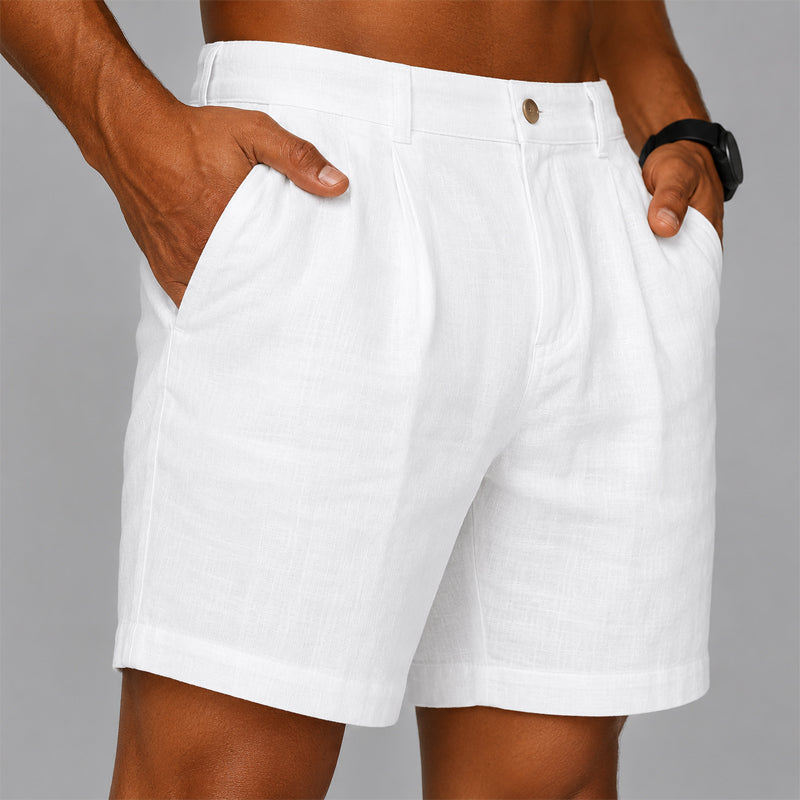 Garrett - Men's Textured Pleated Casual Shorts
