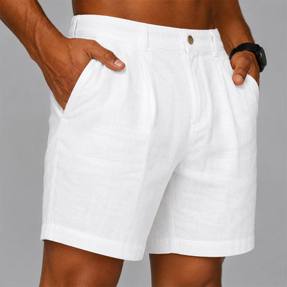 Garrett - Men's Textured Pleated Casual Shorts