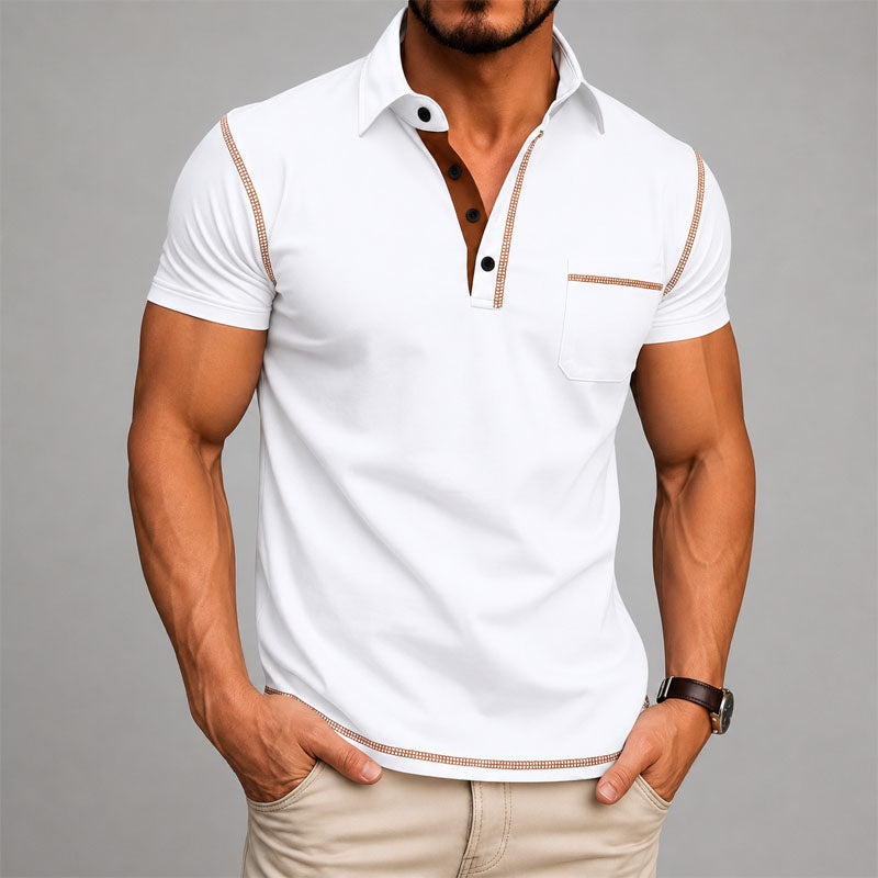 Garrett - Men's Contrast Trim Polo Shirt