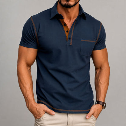Garrett - Men's Contrast Trim Polo Shirt