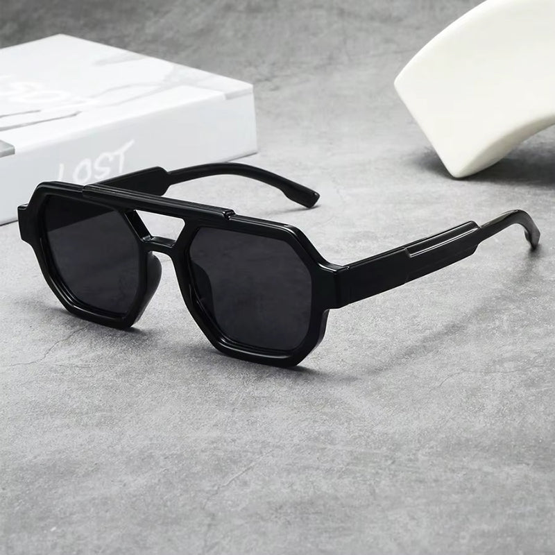 Geometric Navigator Sunglasses with Tinted Lenses