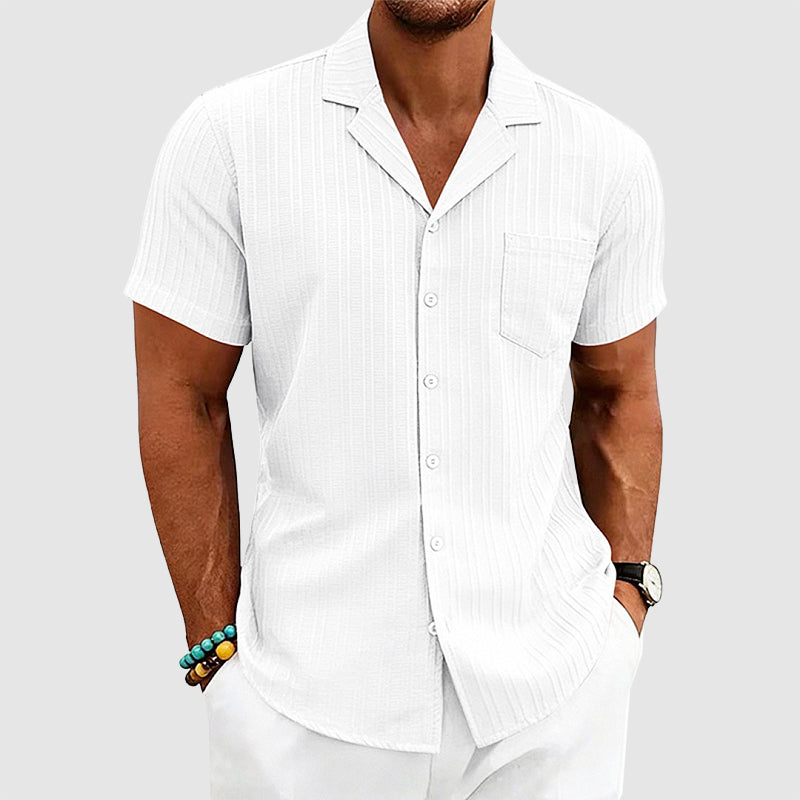 Greyson - Men's Ribbed Camp Collar Button-Up Shirt