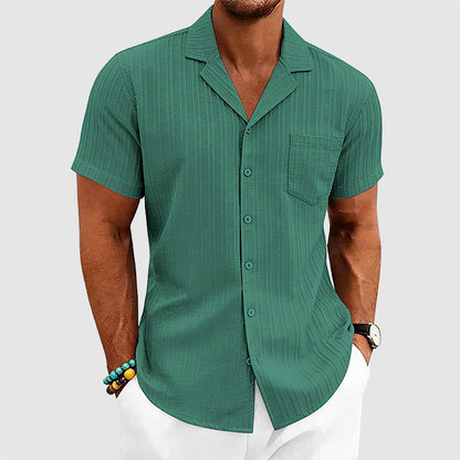 Greyson - Men's Ribbed Camp Collar Button-Up Shirt