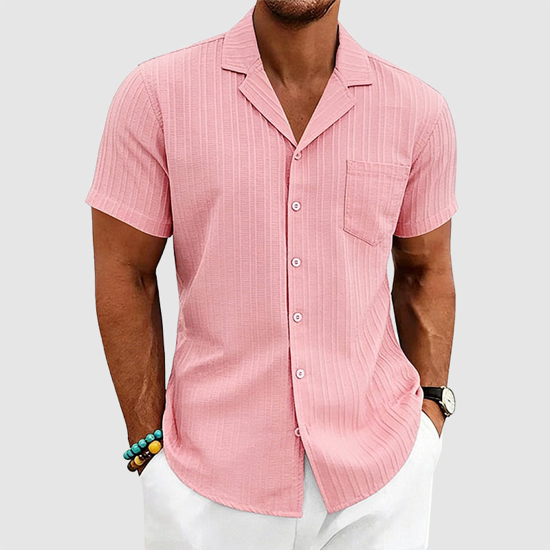 Greyson - Men's Ribbed Camp Collar Button-Up Shirt