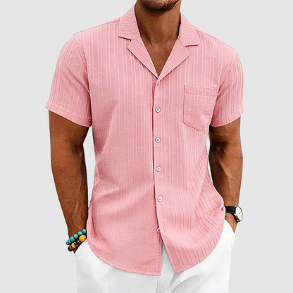 Greyson - Men's Ribbed Camp Collar Button-Up Shirt