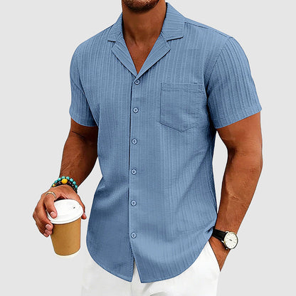 Greyson - Men's Ribbed Camp Collar Button-Up Shirt