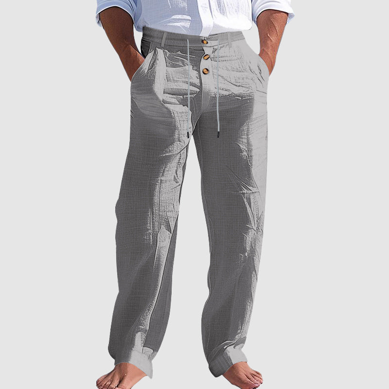 Griffin - Men's Linen Blend Drawstring Lounge Pants