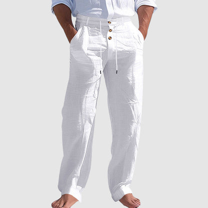 Griffin - Men's Linen Blend Drawstring Lounge Pants