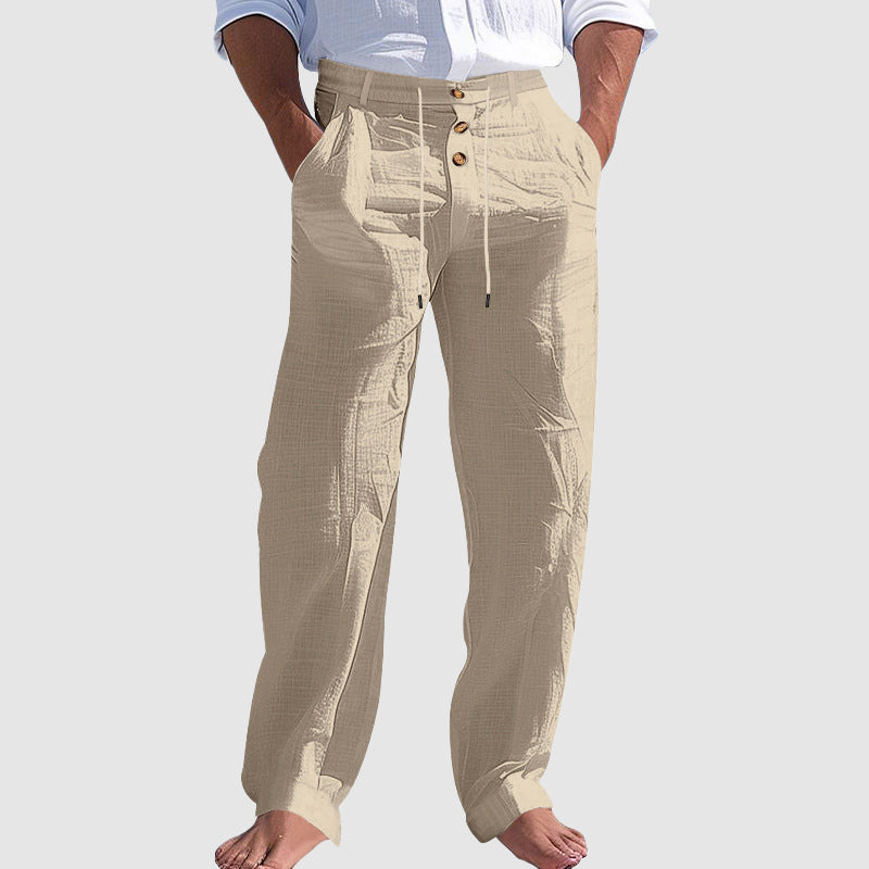 Griffin - Men's Linen Blend Drawstring Lounge Pants
