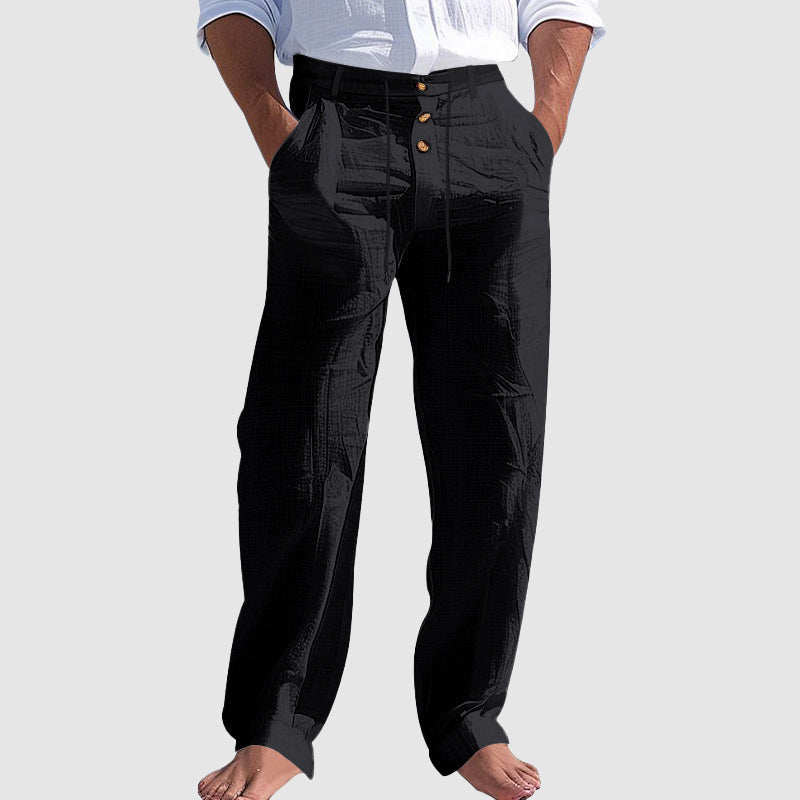 Griffin - Men's Linen Blend Drawstring Lounge Pants