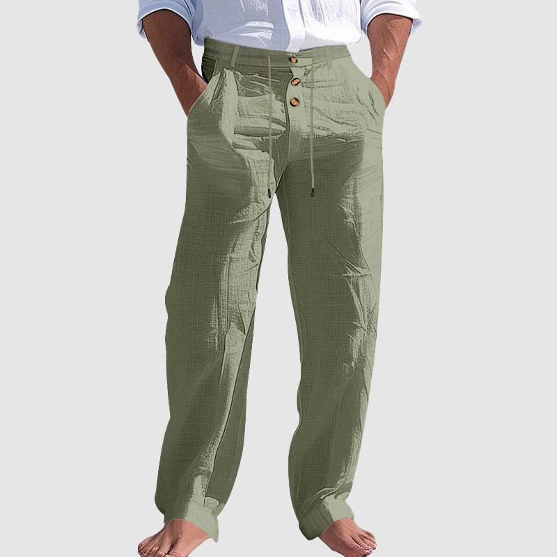 Griffin - Men's Linen Blend Drawstring Lounge Pants