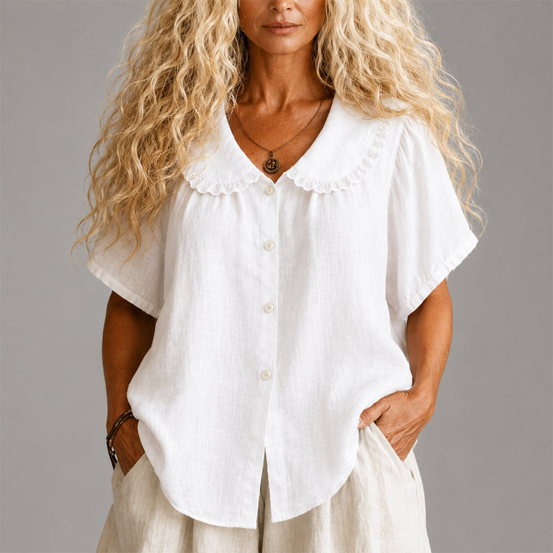 Harper - Women's Ruffled Collar Shirt