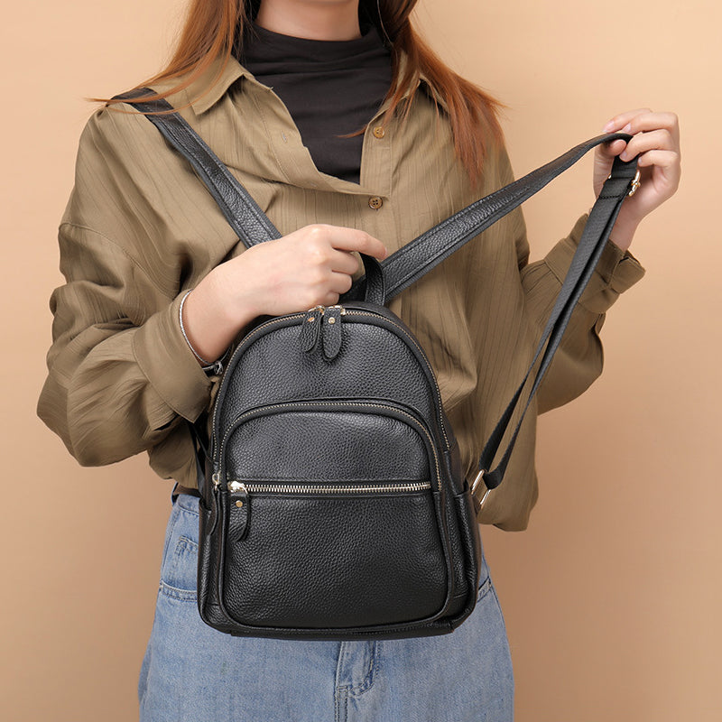 Hazel - Women's Genuine Leather Dome Backpack