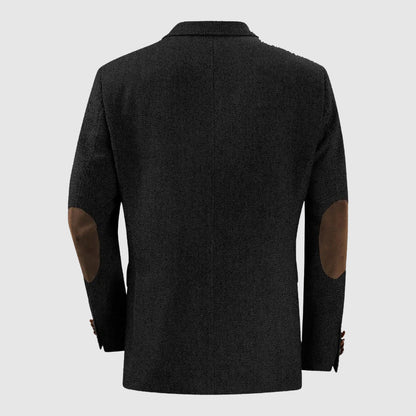 Herringbone Patch Pocket Tailored Men Blazer