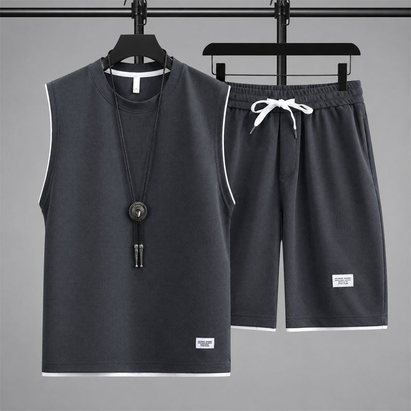 Jaden - Men's Waffle Knit Sleeveless Lounge Set