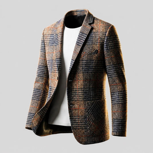 James - Men's Vintage Plaid Tailored Wool Blazer
