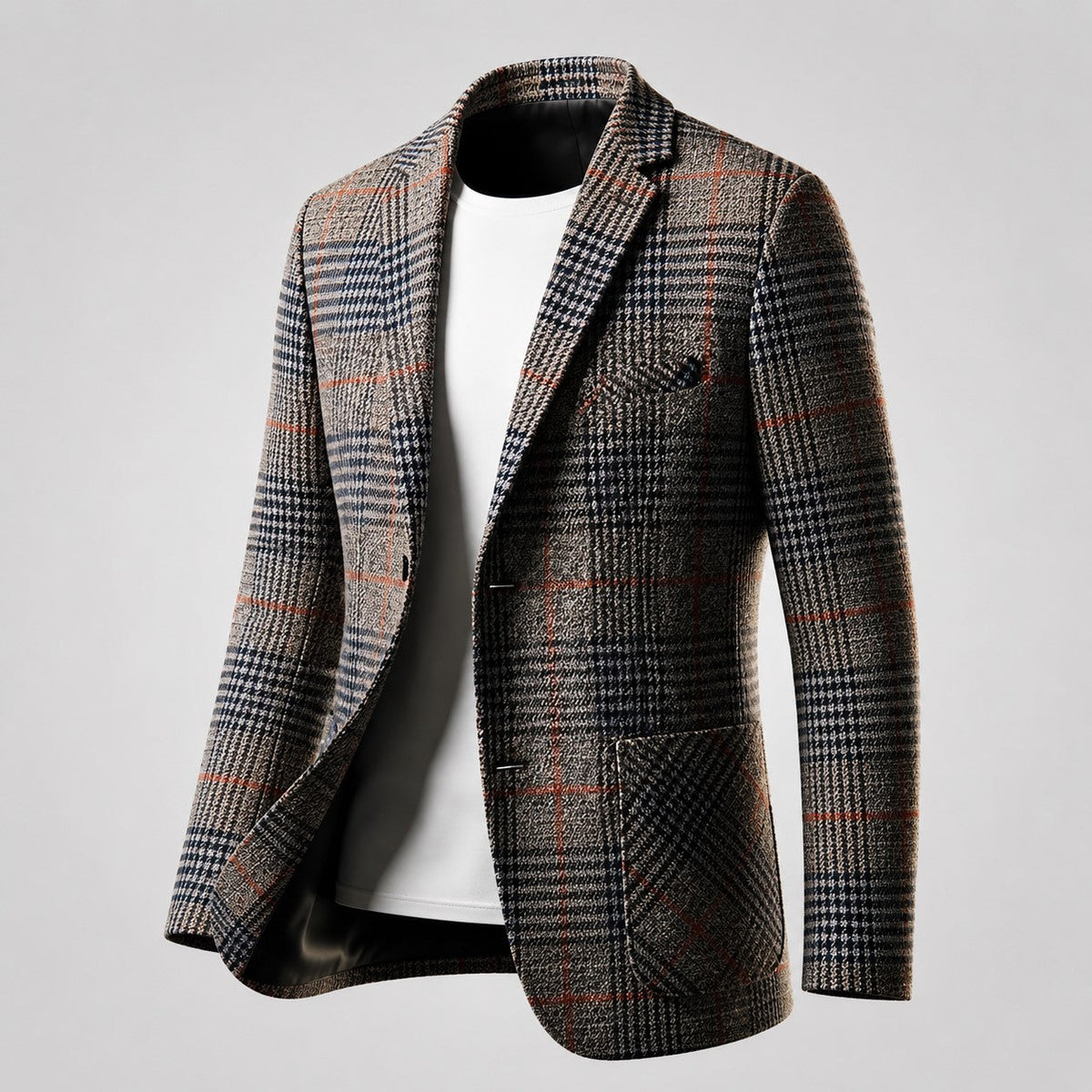 James - Men's Vintage Plaid Tailored Wool Blazer