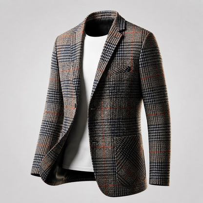 James - Men's Vintage Plaid Tailored Wool Blazer