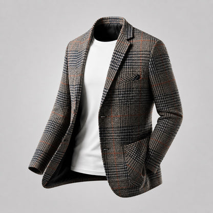 James - Men's Vintage Plaid Tailored Wool Blazer