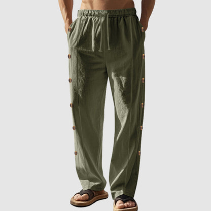 Jason - Men's Linen Button Detail Lounge Pants