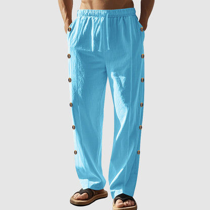 Jason - Men's Linen Button Detail Lounge Pants