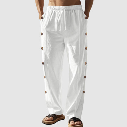 Jason - Men's Linen Button Detail Lounge Pants